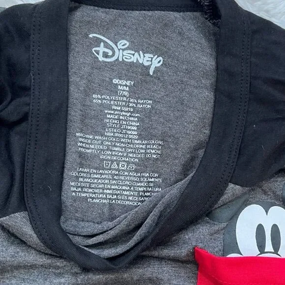 Disney Mickey Mouse Youth Gray Black Pocket T-Shirt Size 7/9 Medium NWT - Picture 5 of 5